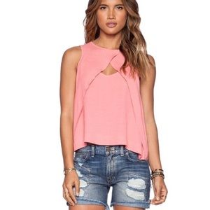 Free People Split Front Keyhole Coral Tank